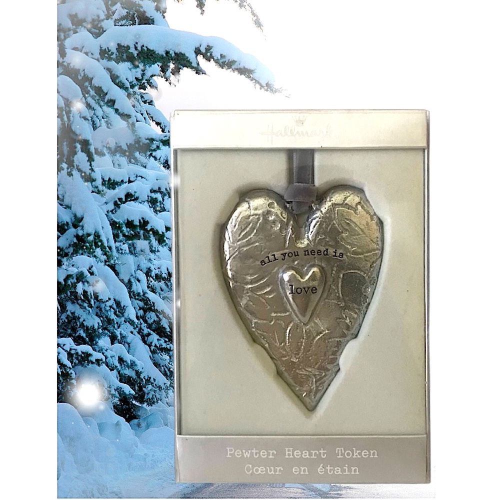 NWT Rare Hallmark Pewter Heart “All You Need is Love”Token Keepsake